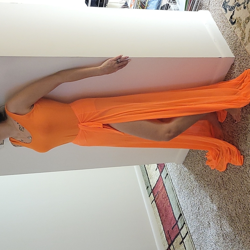 Jumpsuit with sheer skirt